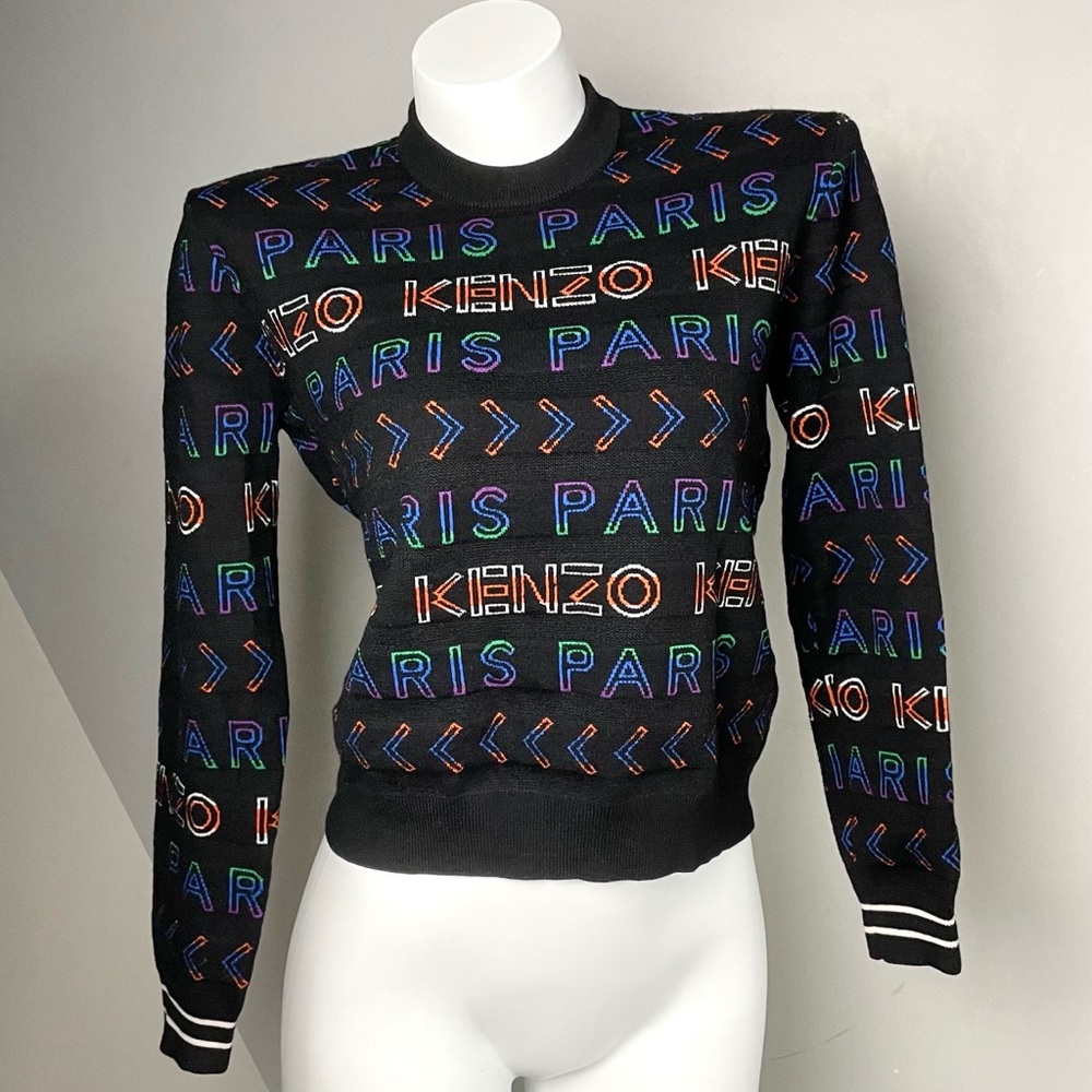 Kenzo Colorful Graphic Black Sweater